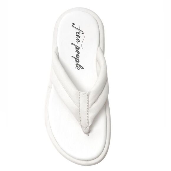 FREE PEOPLE Wonderland Leather Sandal Flip Flop, Size 8, (38 EU) White, NWT - Picture 3 of 17